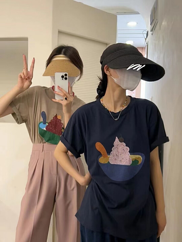 [Gu Wan] printed loose and versatile short sleeve T-shirt 5683# zxx
