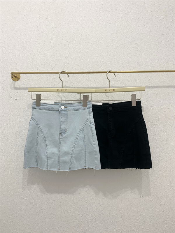 goods in stock! [u.she] Korean version slim and comfortable denim skirt 81168# cqw