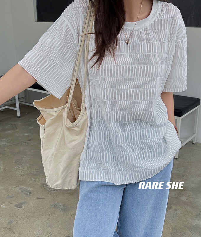 New year in early spring! [rare she] wavy knit versatile blouse 5112# LSW