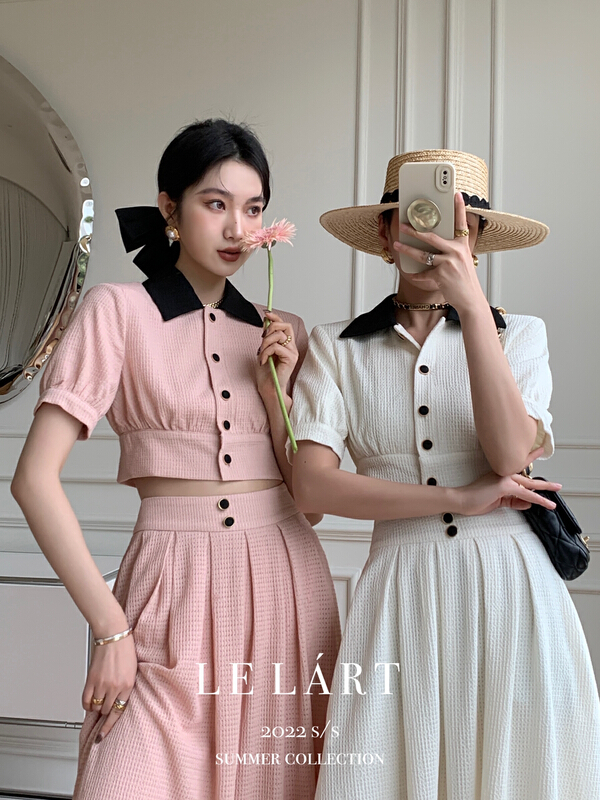 現貨!【LE LART】高級時髦小香風翻領撞色短外套(不含半身裙)  LL2619#  XYJ