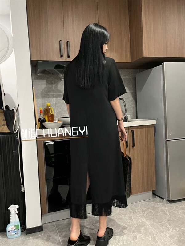 [Chuangyi] niche fringe short sleeve ins dress 5353-1# LSW