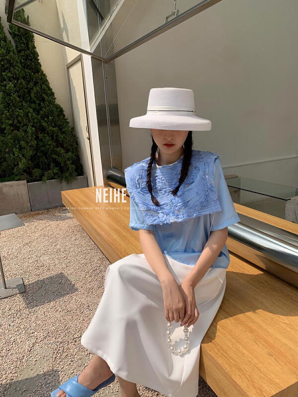 goods in stock! New in early summer! [neihe] design sense solid color versatile short sleeve T-shirt 11386# zxx