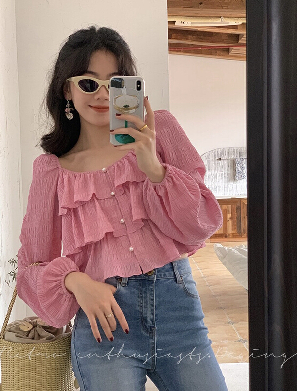 [smile baby] Korean version of ruffled two-piece shirt b3032# WPL