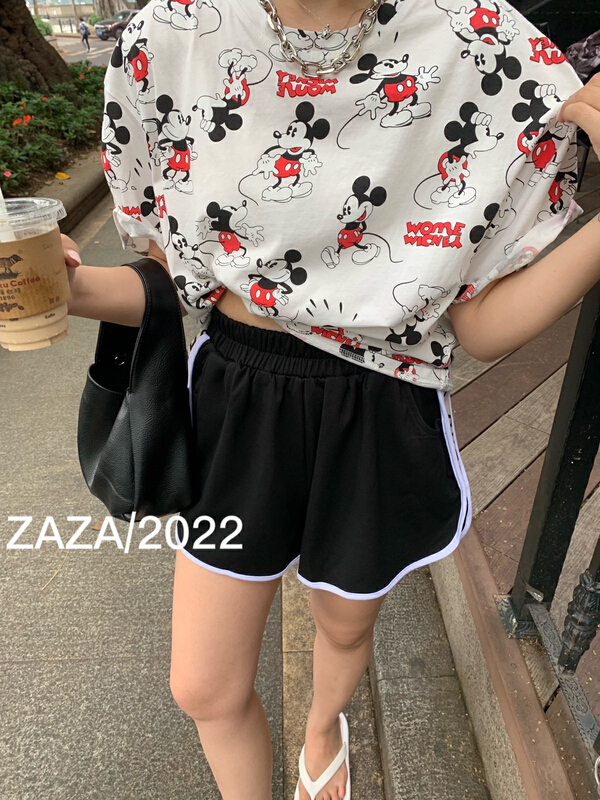 New in early summer! [Zaza] Korean loose cartoon Mickey print short sleeve T-shirt 9027# LSL