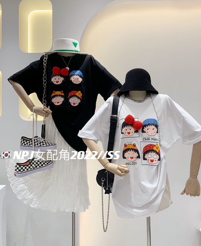 [wlady] Korean three-dimensional bow cute cherry balls short sleeved T-shirt (only T-shirts) a373# WTT