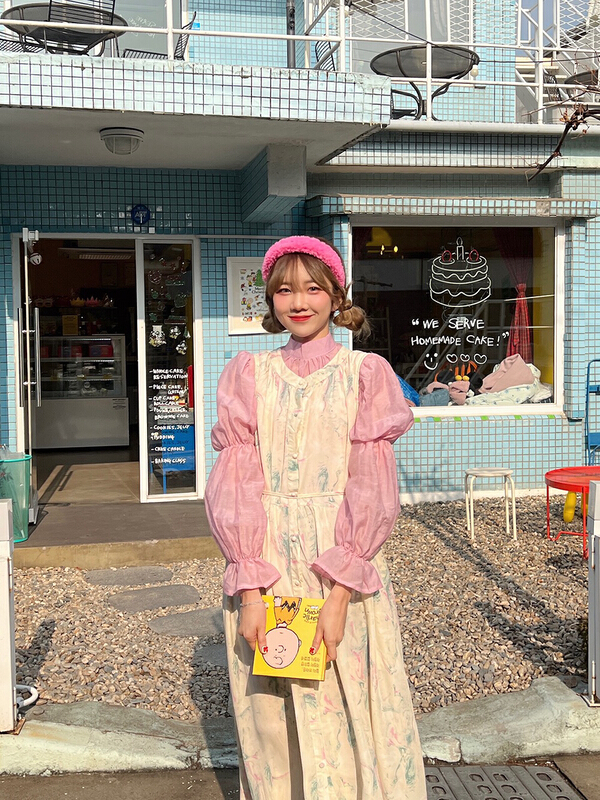 New year in early spring! [LML] Korean style, French style, court style, tie dyed waist closing dress (excluding matching) 8225# ozq