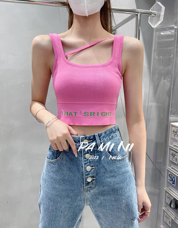 Early spring! [pamini] slash bottom letter slim vest 215# HJC