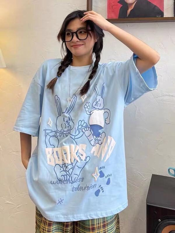[venue] cartoon personality versatile rabbit short sleeve T-shirt ld392# CSX