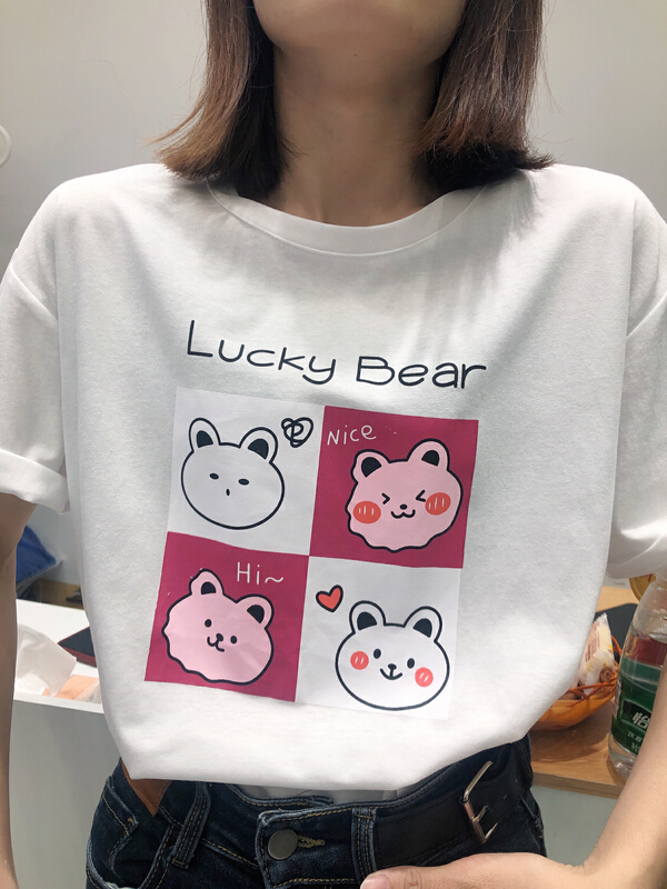 New in early summer! [three thousand gold] Korean casual cartoon printed short sleeve T-shirt 8011# ll
