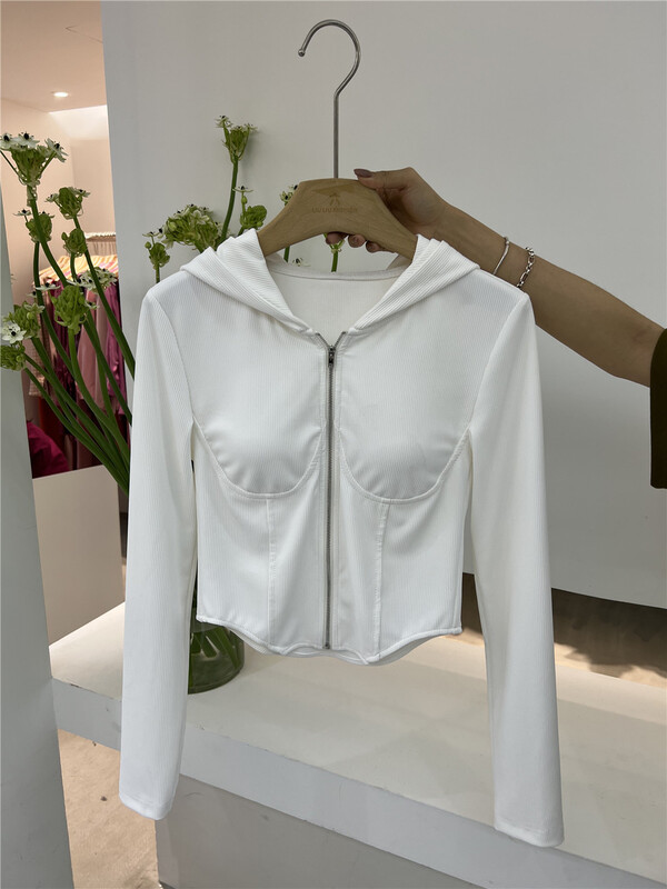 [VI. Liu Liu] hooded zipper versatile jacket 60018m# zxx