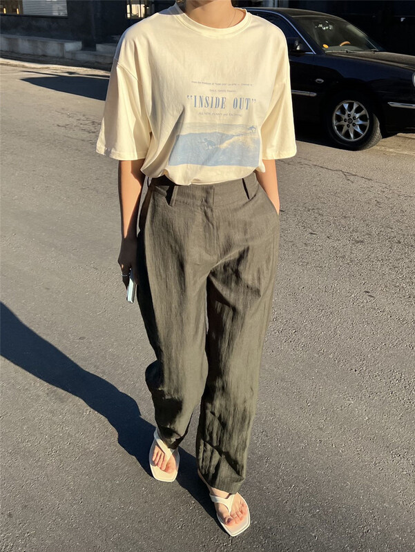 New in early summer! [clean space] Korean loose foreign style letter printed round neck short sleeve T-shirt (T-shirt only) 31527# CLS