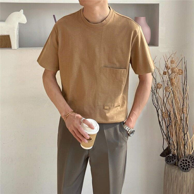 [Macallan] crew neck solid color versatile short sleeve T-shirt ys1-206# ZZL