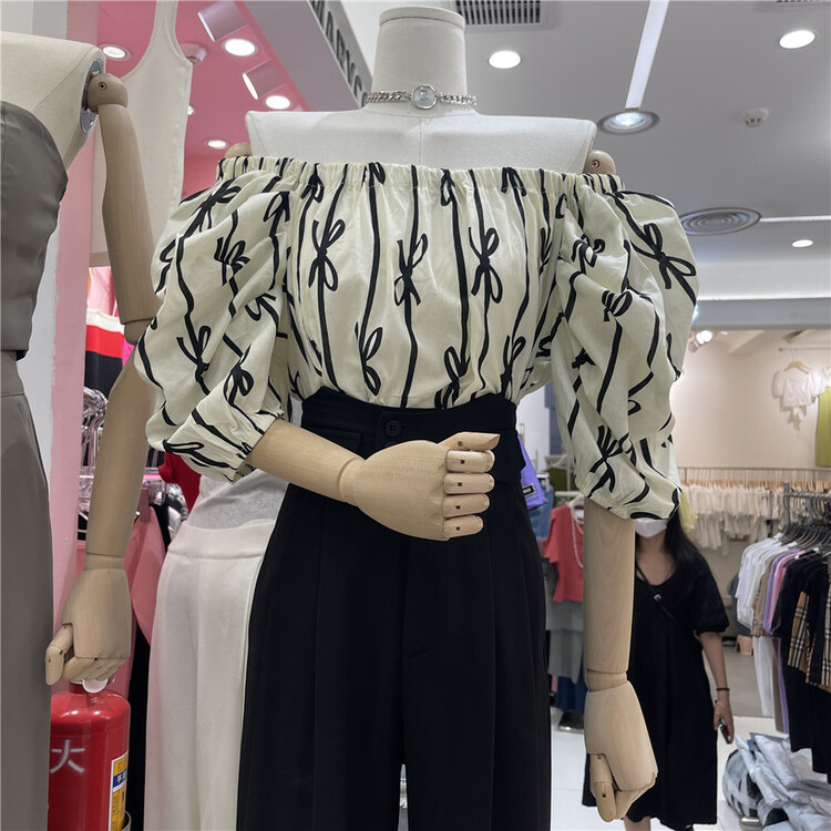 [show] one shoulder bow temperament blouse (only selling blouses) 88365# ozq