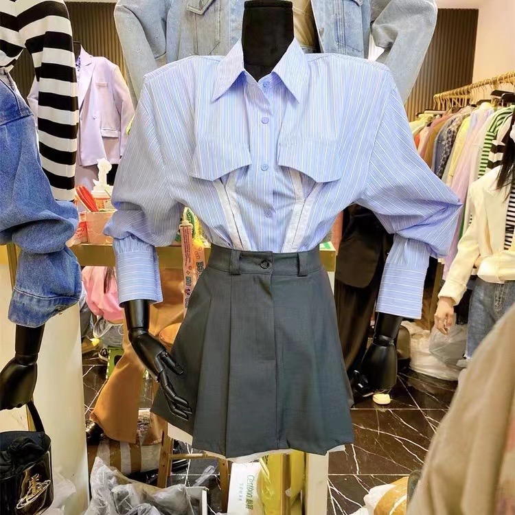 goods in stock! New in early summer! [K.X] high waist pleated solid skirt 55825# WTT