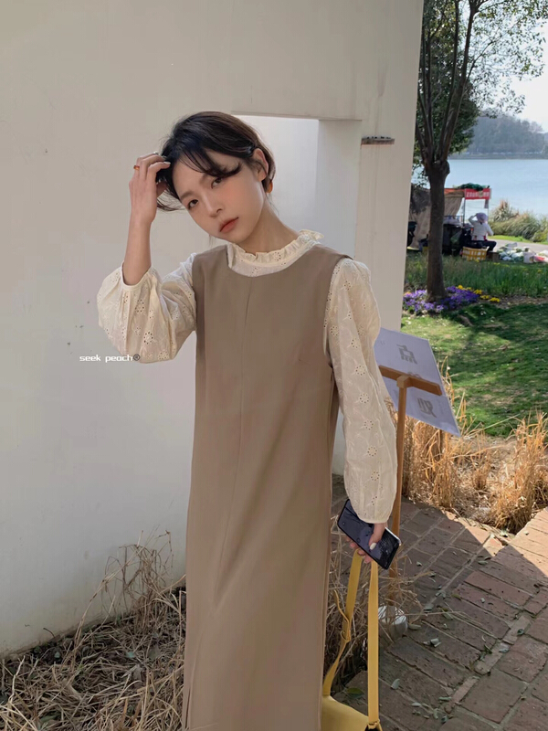 [seek peach] Korean simple temperament tank top dress (without inner layer) 5080# ll