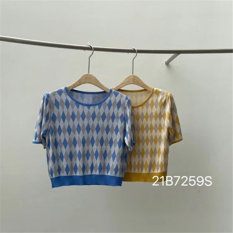 [naimier] round neck Plaid fashion sweater 7259# LSW