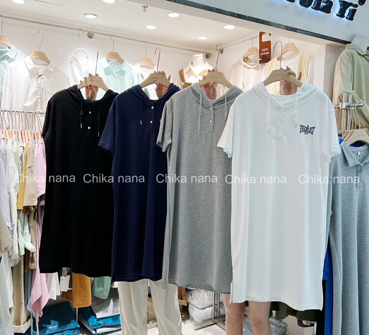 [Yi Jia Yi] Korean loose embroidery hooded casual dress 1101# cqw