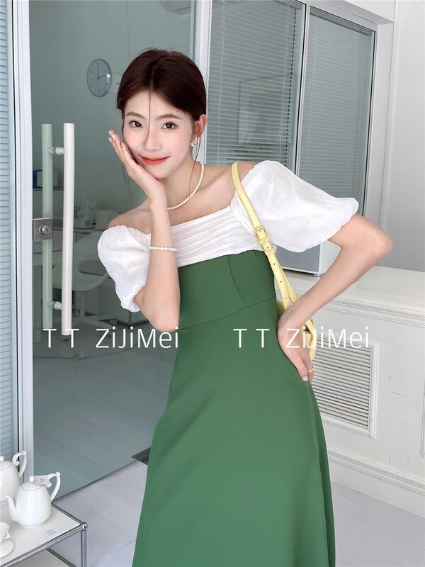 [self beauty] Korean lady bubble sleeve dress 6260# hjy