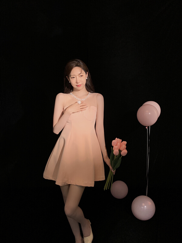 [u Nara] Chiffon stitched minority dress 81096# WPL