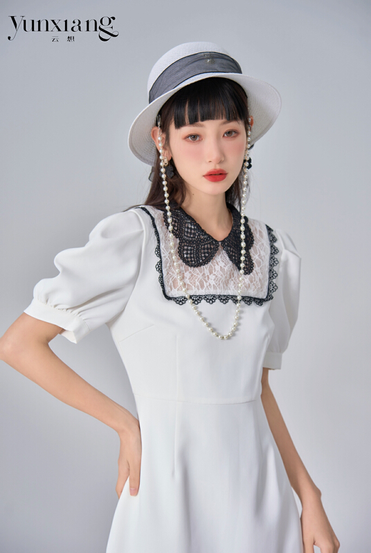 New in early summer! [Yunxiang (formerly in style & MC)] temperament heavy industry lace splicing dress 372# WPL