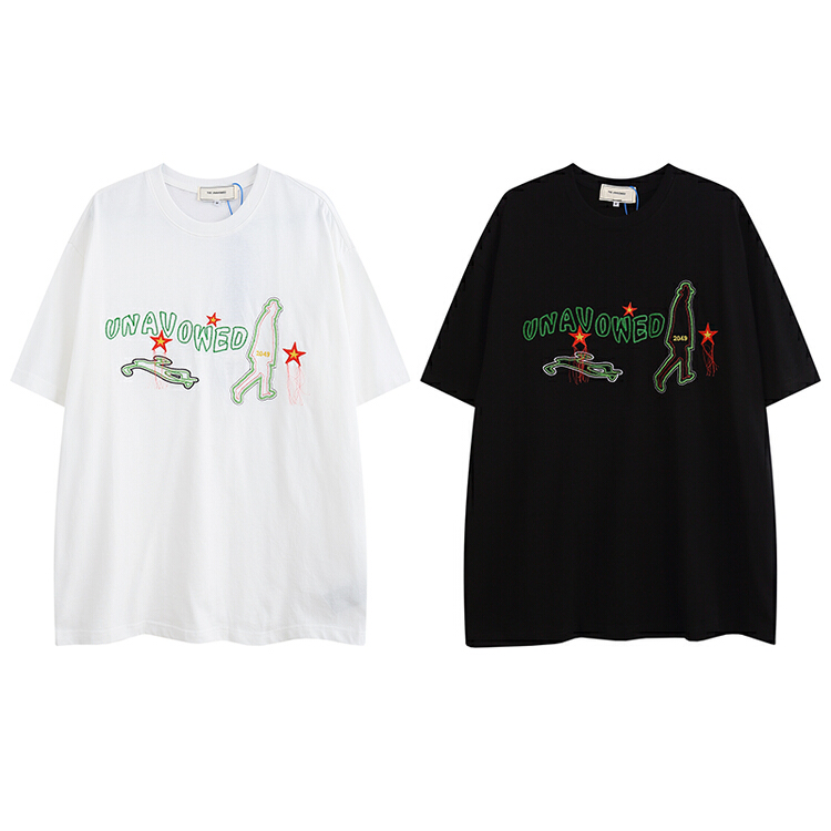 [the unaved] men's and women's same personalized pattern embroidered short sleeve T-shirt 3112# ZZL