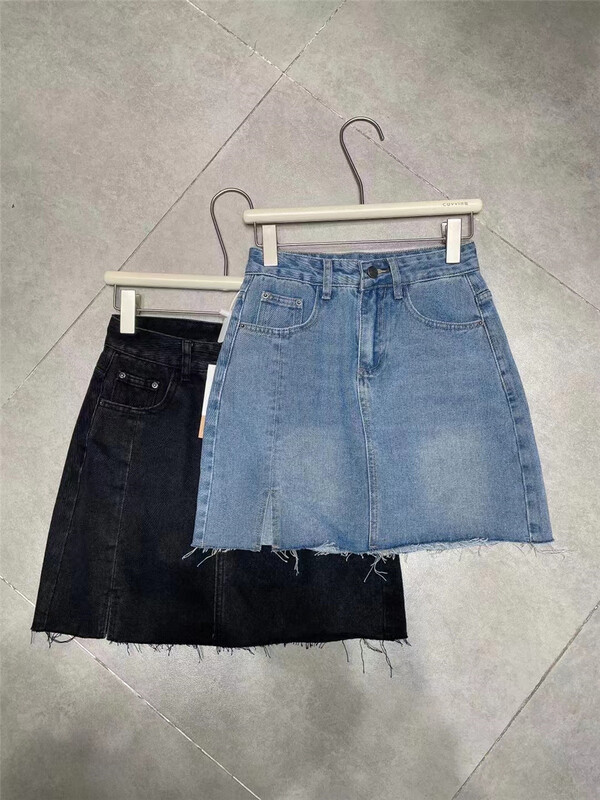 In early summer! [kuwei] Korean split short denim LINED SKIRT 5163\pcz