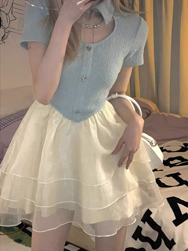 [Huaxi] stitching fashion dress 8993# PCZ
