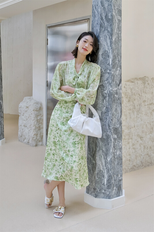 goods in stock! New year in early spring! [Hanna Hanna] temperament lace up floral blouse 8115# XJ