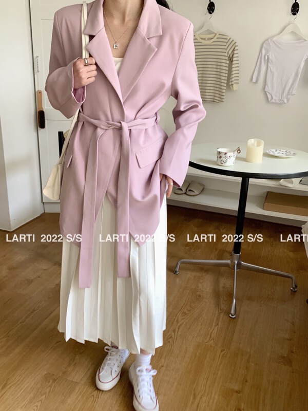 New year in early spring! [larti] Korean fashion cardigan suit (with belt) 11110# ll