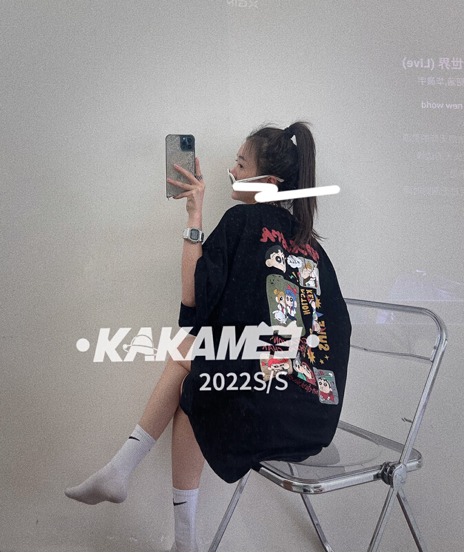 [kakamee] casual animation cartoon crayon Xiaoxin short sleeve T-shirt s350-1# LSL