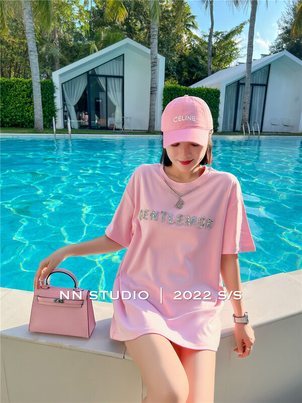 New year in early spring! [NN] heavy industry letter large short sleeve T-shirt (chain cannot be disassembled) 8501# hjy
