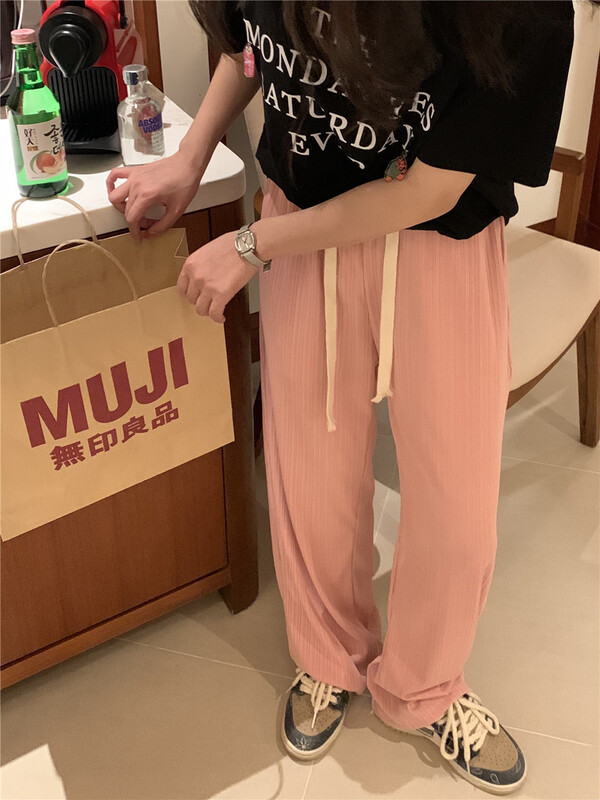 New in early summer! [free Valley] elastic waist net color loose casual pants 4691# LSW