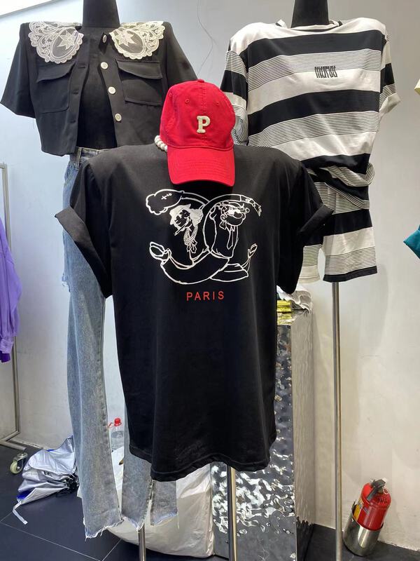 [mekimeki] Figure printed loose short sleeve T-shirt (T-shirt only) 28098# ozq