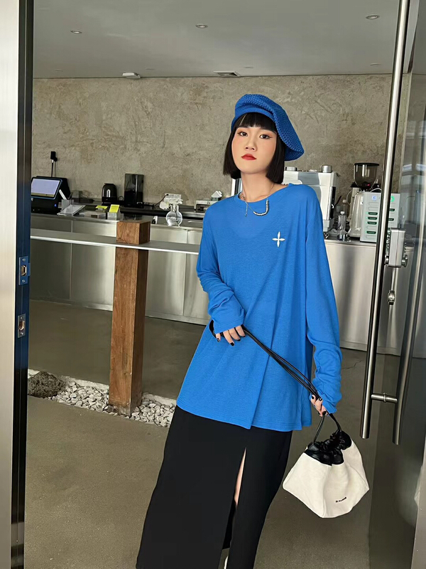 goods in stock! New in early summer! [Yuanxi] Korean loose embroidered sunscreen long sleeved T-shirt ys3-602# LSL