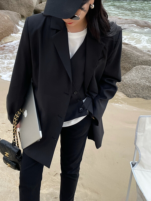 goods in stock! New year in early spring! [Sue studio] niche V-neck Vest + temperament fashion suit n11107# ZSY