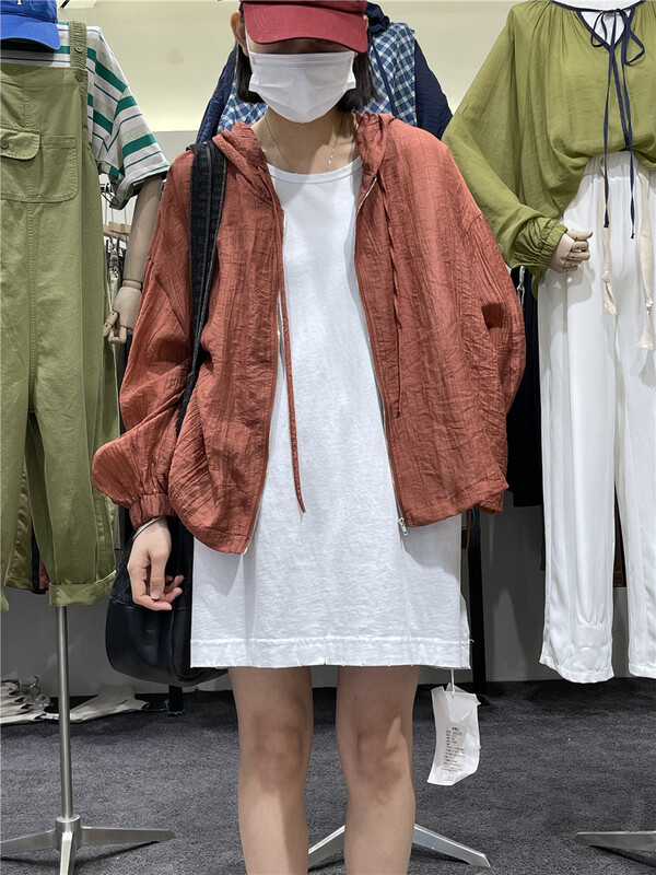 [original by hnhl] casual hooded zipper loose shirt 17890# L