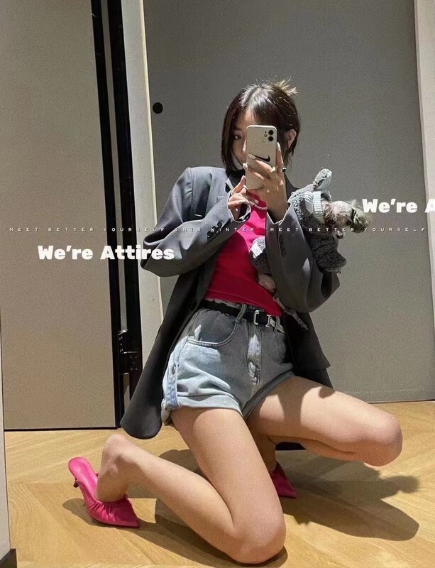 New year in early spring! [dtoo. Lin] Korean high waist and thin denim shorts (with belt) hy251# ozq