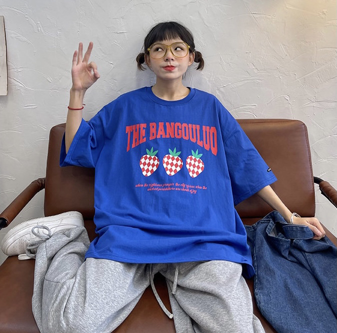 [lab eeda] new loose BF salt Vintage ins round neck short sleeve T-shirt 2755# ozq