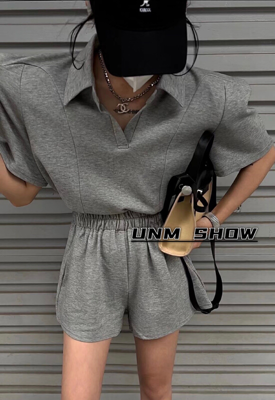 [unm-show] fashionable and versatile polo shirt + simple and comfortable casual pants set 6257# WTT