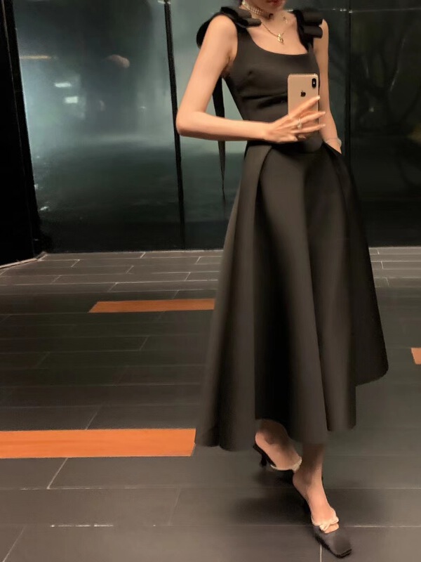 [see you] solid sleeveless Pleated Dress 3993# PCZ