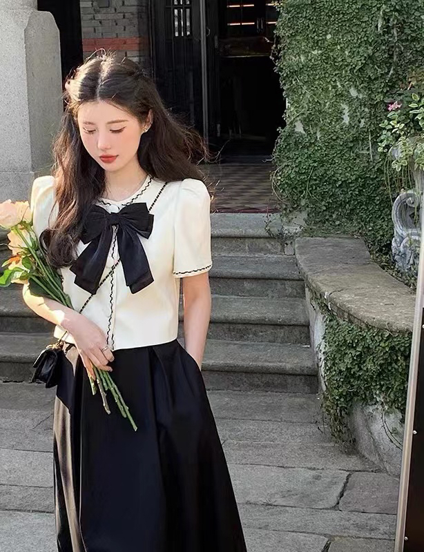 [are studio] xiaoxiangfeng round neck bow tie blouse (with Brooch) 81123# zxx