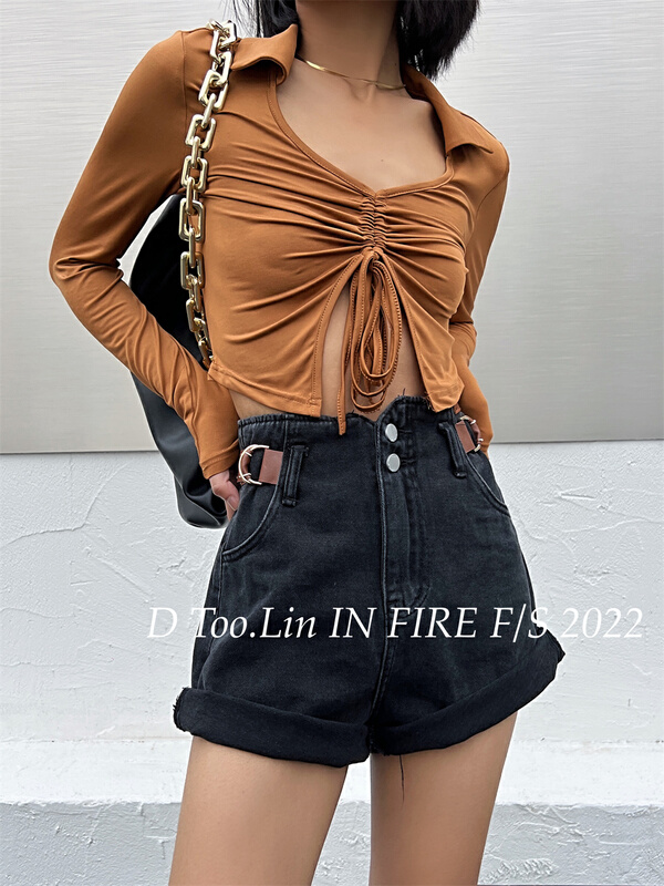 New in early summer! [dtoo. Lin] Korean wash design denim shorts n2320# ozq