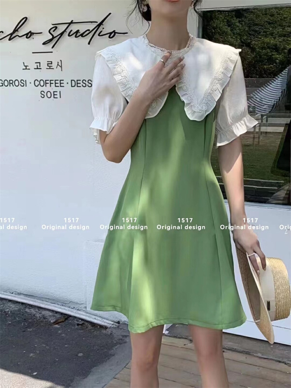 [1517] lady color matching temperament dress l930# L