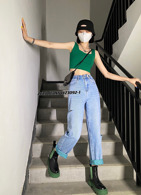 [zvzo] Korean version of broken hole loose casual Harlan jeans wz3092-1# CLS
