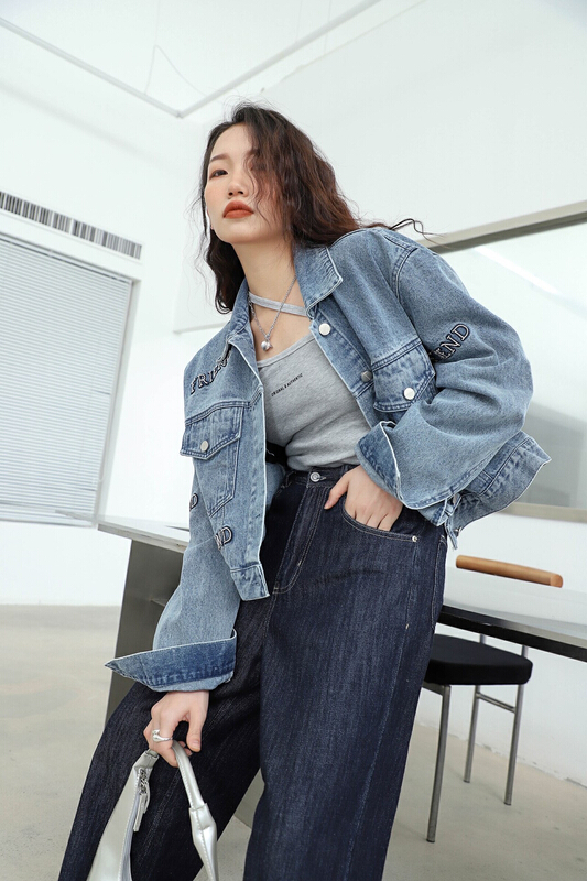 New year in early spring! [Za] Korean heavy industry small design denim jacket 10377# LSL