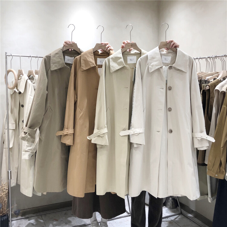[I look] Korean version loose temperament medium and long windbreaker 32012# ZSY