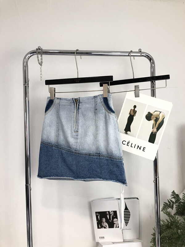 [fan fan] Korean fashion color blocking slim fitting denim shorts 5728# JJ