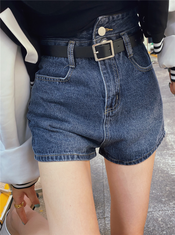 goods in stock! New in early summer! [cookie] Korean high waist thin denim shorts (with belt) 6109# WTT