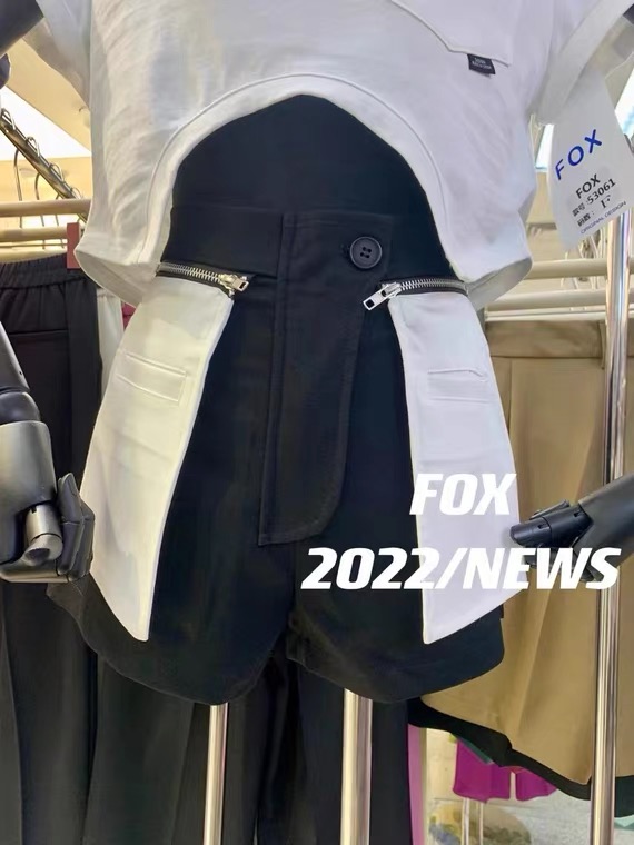 [fox] Korean large pocket color matching casual shorts (only shorts) 53262# WTT