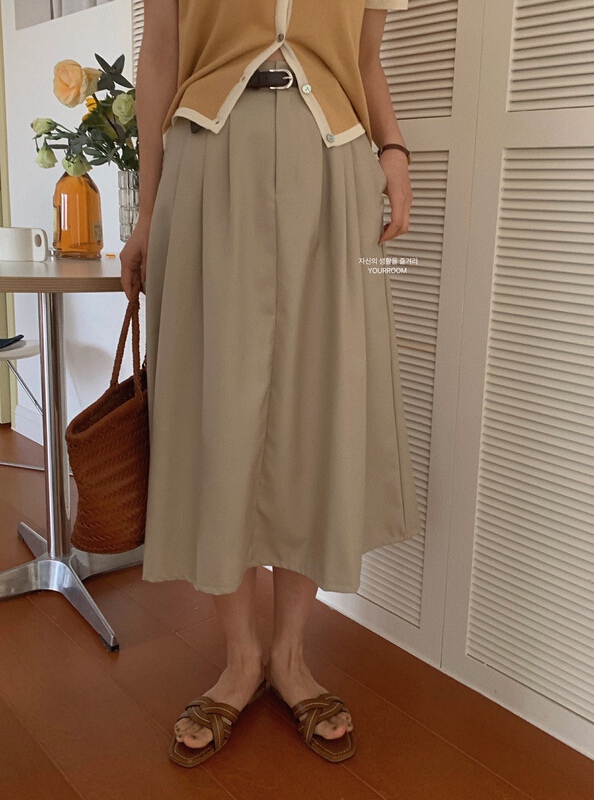 goods in stock! New in early summer! [your room] slim and loose lady skirt (with belt) ys2-2218# cqw